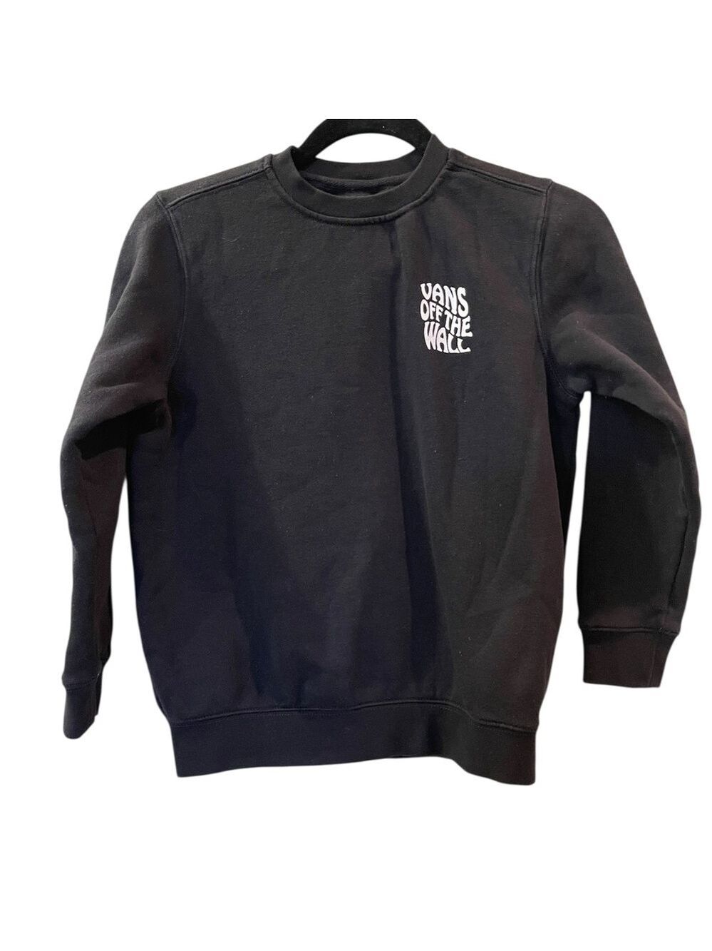 Vans Off The Wall Kids Black Crew Sweatshirt Grim Reaper Design Size Small - Picture 2 of 4